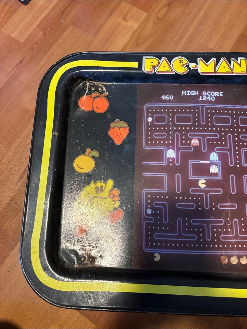 PAC MAN Metal Serving Tray in Black and Yellow